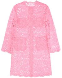 Dolce & Gabbana - Dust Coat In Floral Cordonnet Lace - Lyst
