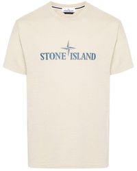 Stone Island - Logo-Print Cotton T-Shirt - Lyst