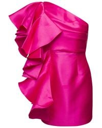 Solace London - Fuchsia Mini Dress With Ruffles - Lyst