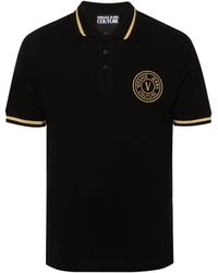 Versace - Logo-embroidered Polo Shirt - Lyst