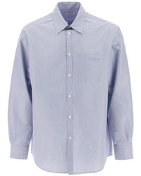 Valentino Garavani - Technical Cotton Shirt With Striped Motif - Lyst