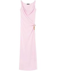 Versace - Embellished Draped Wrap-Effect Silk-Cady Gown - Lyst
