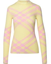 Burberry - Cream Wool Blend Sweater - Lyst