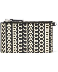 Marc Jacobs - The Monogram Leather Top Zip Wristlet Wallet - Lyst