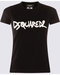 DSquared² - Black And White Cotton T-shirt - Lyst
