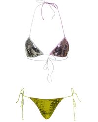 Oséree - Triangle-Shaped Bikini With Sequins All Over - Lyst