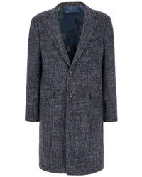 Etro - Single-Breasted Wool Coat With Pockets - Lyst