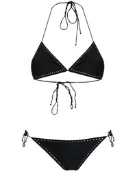 Oséree Crystal Embellished Triangle Bikini - Black