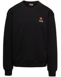 KENZO - Crewneck Sweatshirt With Logo Patch - Lyst