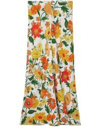 Stella McCartney - Floral Print Midi Skirt - Lyst