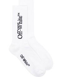 Off-White c/o Virgil Abloh - White/black Cotton Sports Socks - Lyst