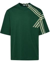 Burberry - Green Cotton T-shirt - Lyst