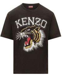 KENZO - Oversized Embroidered 'tiger Varsity' T-shirt - Lyst