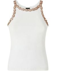 Pinko - Coriandoli Crystal-Embroidery Tank Top - Lyst