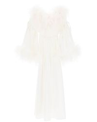 Art Dealer - 'bettina' Maxi Dress In Satin With Feathers - Lyst
