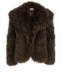 Apparis - 'yara' Brown Fur Jacket With Concealed Closure On The Front In Ecofur Woman - Lyst
