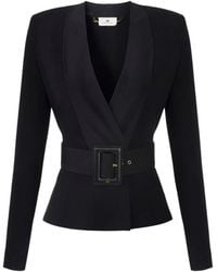 Elisabetta Franchi - Classic Solid Sweater With Round Neckline - Lyst