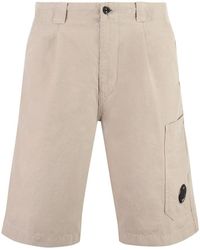 C.P. Company - Cotton And Linen Bermuda-shorts - Lyst