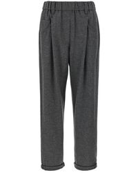 Brunello Cucinelli - Wool And Cashmere Pants - Lyst