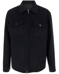 Theory - Jacket With Collar And Zip Closure - Lyst