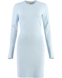 Fendi - Jacquard Knit Mini-Dress - Lyst