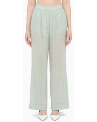 ROTATE BIRGER CHRISTENSEN - Light Blue Trousers With Sequins - Lyst