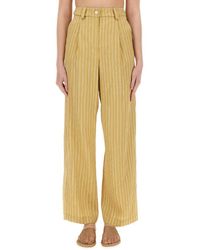 Alysi - Striped Satin Tailored Pants - Lyst