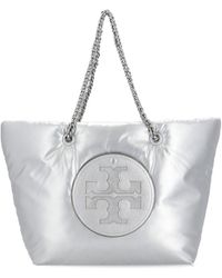 Tory Burch - 'ella Metallic Puffy Chain' Shopping Bag - Lyst