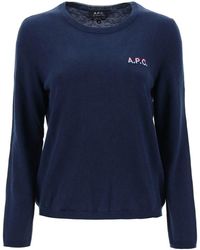 A.P.C. - 'albane' Crew-neck Cotton Sweater - Lyst