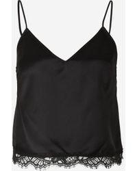 McQueen - V Neck Satin Top - Lyst