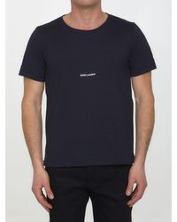 Saint Laurent - Cotton T-Shirt With Logo - Lyst