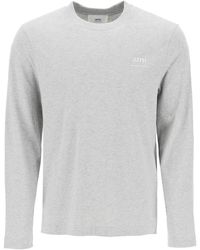 Ami Paris - Long-Sleeved Cotton T-Shirt For - Lyst