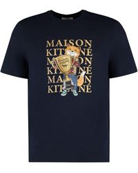 Maison Kitsuné - Printed Cotton T-Shirt - Lyst