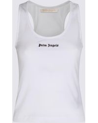 Palm Angels - White And Black Cotton Tank Top - Lyst