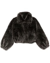 VALENTINI 1972 - Crop Faux Fur Jacket - Lyst