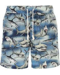 Palm Angels - Sharks-print Swim Shorts - Lyst