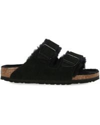 Birkenstock - 'Arizona' Sandals With Logo Lettering On The Buckle - Lyst