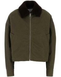 Loewe - Khaki Cotton Jacket - Lyst