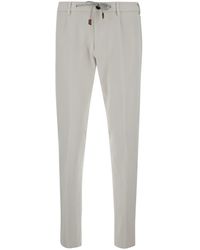 Eleventy - White Jogger Pants With Drawstring In Stretch Cotton Man - Lyst