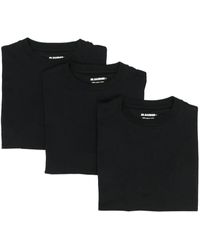 Jil Sander - T-shirt 3 Pack Black - Lyst