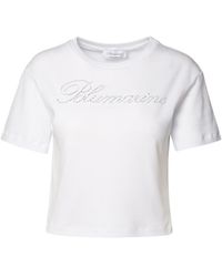 Blumarine - Cotton Crop T-Shirt - Lyst