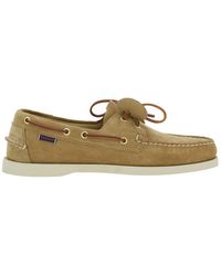 Sebago - 'Portland Artisan' Loafers With Decorative Laces On The Sides And Contrasting Stitching - Lyst
