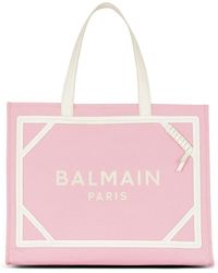 Balmain - Canvas Leather-trimmed B-army Tote Bag - Lyst