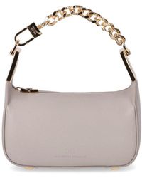 Elisabetta Franchi - Pearl Grey Mini Bag With Chain - Lyst