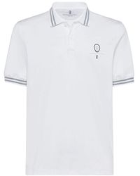 Brunello Cucinelli - Cotton Tennis Logo Polo Shirt - Lyst