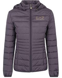 EA7 - Logo Short Down Jacket - Lyst