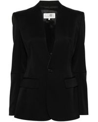 MM6 by Maison Martin Margiela - Single-Breasted Blazer With Contrasting Stitching - Lyst