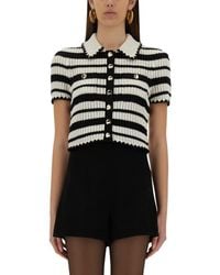 Self-Portrait - Striped Crochet Top - Lyst