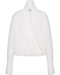 Alberta Ferretti - Cotton Blouse With Wrap Design - Lyst