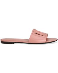 Dolce & Gabbana - Dg Logo Leather Sandal - Lyst